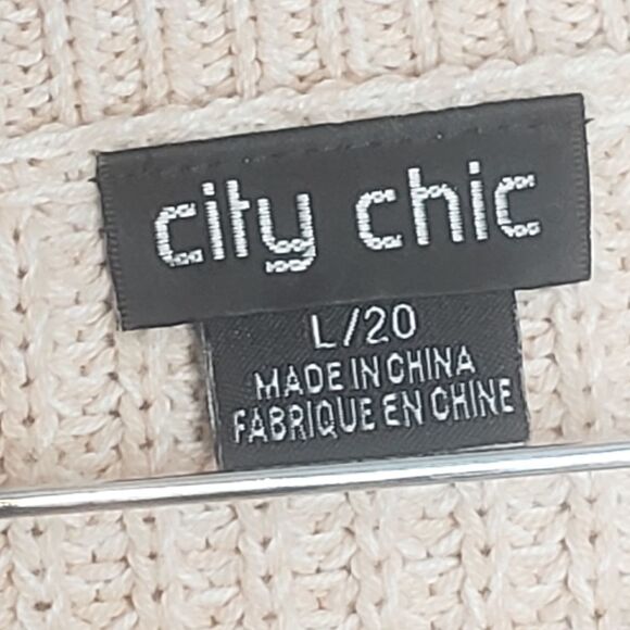 City Chick pink chunky knitted oversize sweater laced up sleeves plus size 20 - Picture 6 of 6